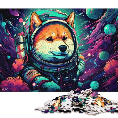 Puzzle für Erwachsene, Shiba Inu im Weltraum, 1000-teiliges Puzzle für Erwachsene, Papppuzzle für Erwachsene und Kinder, Spielzeug-Wanddekoration 38x26cm/1000 Teile von LiJianXXO