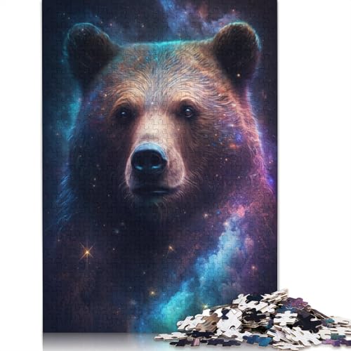 Puzzle für Erwachsene, Space Art, Braunbär, Puzzle für Erwachsene, 1000 Teile, Holzpuzzle für Erwachsene und Kinder ab 12 Jahren, Denksport-Puzzle (Größe 75 x 50 cm) von LiJianXXO