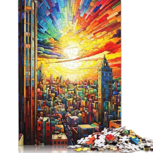 Puzzle für Erwachsene, Stadtbild, bunter Regenbogen, 1000 Teile, Puzzle aus Karton für Erwachsene und Kinder ab 12 Jahren, tolles Geschenk für Erwachsene und Kinder, Größe: 38 x 26 cm von LiJianXXO