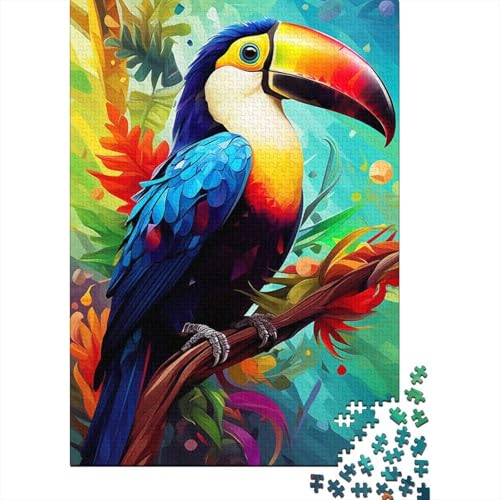 Puzzle für Erwachsene, Tukan, 1000-teiliges Puzzle für Erwachsene und Kinder, Holzpuzzle für Erwachsene und Kinder ab 12 Jahren, Lernspiel, Größe: 75 x 50 cm von LiJianXXO