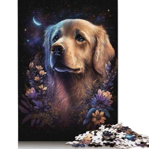 Puzzle für Erwachsene, Weltraum-Golden Retriever, Puzzle für Erwachsene, 1000 Teile, Holzpuzzle für Erwachsene und Kinder ab 12 Jahren, Denksport-Puzzle (Größe 75 x 50 cm) von LiJianXXO