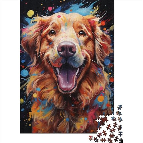 Puzzle für Erwachsene, Weltraum-Golden Retriever, Puzzle für Erwachsene, 1000 Teile, Holzpuzzle für Jugendliche und Erwachsene, Familienspaß, Puzzle, 50 x 75 cm von LiJianXXO