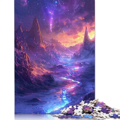 Puzzle für Erwachsene, Wunderschöne Berglandschaft, Puzzle für Erwachsene, 1000 Puzzleteile aus Pappe für Erwachsene und Kinder ab 12 Jahren, Geschenkideen, Größe: 38 x 26 cm von LiJianXXO