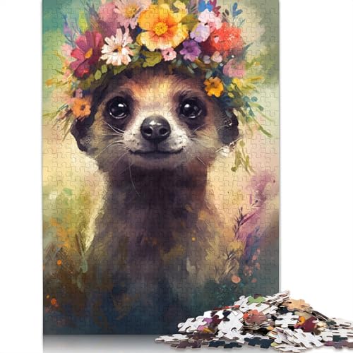 Puzzle für Erwachsene, buntes Erdmännchen-Baby, 1000 Teile, Puzzle aus Karton für Erwachsene und Kinder ab 12 Jahren, tolles Geschenk für Erwachsene und Kinder, Größe: 38 x 26 cm von LiJianXXO