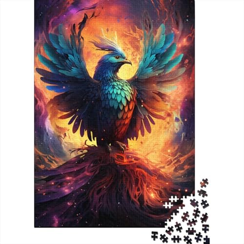 Puzzle für Erwachsene, farbenfrohe psychedelische Galaxie, Phönix, lustige Puzzles für Erwachsene, 1000-teiliges Holzpuzzle für Erwachsene und Kinder ab 12 Jahren, Spielzeug, Denkspiel, 50 x 75 cm von LiJianXXO