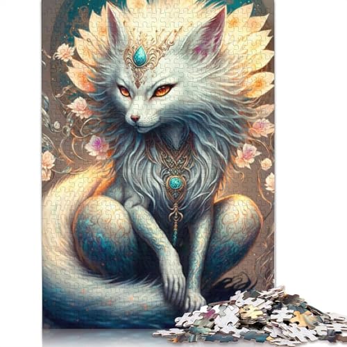 Puzzle für Erwachsene, farbenfrohes Fantasie-Puzzle Weißer Fuchs, 1000 Teile, Kartonpuzzle für Erwachsene und Kinder ab 12 Jahren, für Erwachsene, Puzzle-Geschenke, Größe: 38 x 26 cm von LiJianXXO