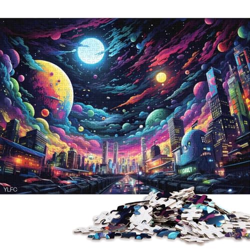 Puzzle für Erwachsene, farbenfrohes Tokio, Japan, Puzzle für Erwachsene, 1000-teiliges Holzpuzzle für Erwachsene und Kinder, Stressabbau-Spielzeug 75x50cm/1000 Teile von LiJianXXO