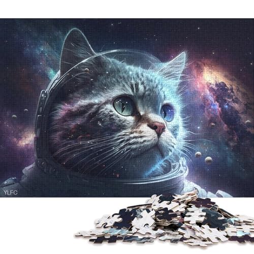 Puzzle für Erwachsene, kosmischer Astronautenfuchs, 1000-teiliges Puzzle, Holzpuzzle für Erwachsene und Kinder, entspannendes geistiges Lernspielzeug 75x50cm/1000 Teile von LiJianXXO