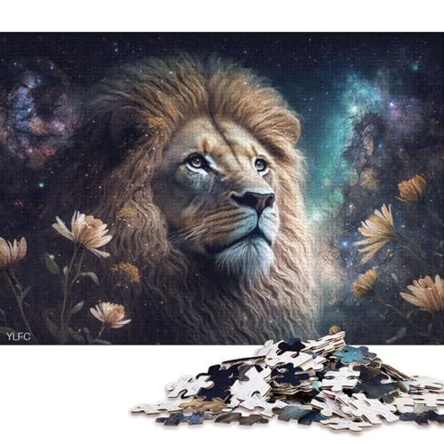 Puzzle für Erwachsene, kosmischer Galaxie-Löwe, 1000-teiliges Puzzle für Erwachsene, Holzpuzzle für Erwachsene und Kinder, Spielzeug-Wanddekoration 75x50cm/1000 Teile von LiJianXXO