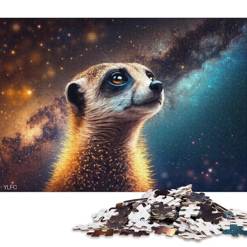 Puzzle für Erwachsene, kosmisches Galaxie-Erdmännchen-Puzzle für Erwachsene, 1000-teiliges Kartonpuzzle für Erwachsene und Kinder, Stressabbau-Spielzeug 38x26cm/1000 Teile von LiJianXXO