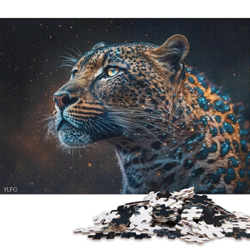 Puzzle für Erwachsene, kosmisches Galaxie-Leoparden-Puzzle für Erwachsene, 1000-teiliges Holzpuzzle für Erwachsene und Kinder, Stressabbau-Spielzeug 75x50cm/1000 Teile von LiJianXXO