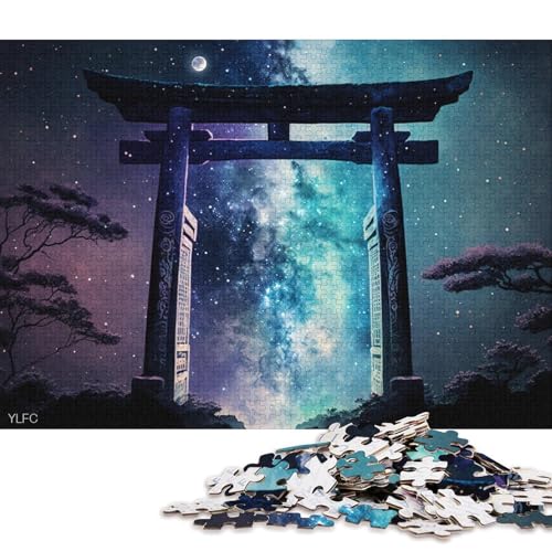 Puzzle für Erwachsene, kosmisches japanisches Torii-Tor, Puzzle für Erwachsene, 1000 Puzzle-Spielzeuge, Holzpuzzle für Erwachsene und Kinder ab 12 Jahren, schwierig und herausfordernd (Größe 75*50 cm) von LiJianXXO