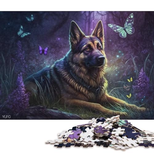 Puzzle für Erwachsene, magische Tiere, Deutscher Schäferhund, 1000-teiliges Puzzle für Erwachsene und Kinder ab 12 Jahren, Puzzle aus Karton, Denkspiel 38x26cm/1000 Teile von LiJianXXO