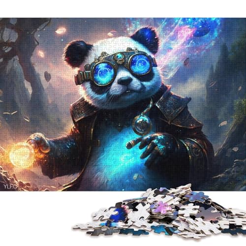 Puzzle für Erwachsene, magischer Tierpanda, 1000-teiliges Puzzle aus Pappe, geeignet für Erwachsene und Kinder über 12 Jahre, lustiges Puzzle für die ganze Familie 38x26cm/1000 Teile von LiJianXXO