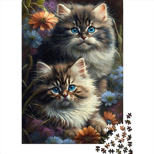 Puzzle für Erwachsene, süße Katze, 300-teiliges Puzzle für Erwachsene und Kinder, Holzpuzzle für Erwachsene und Kinder ab 12 Jahren, Lernspiel, Größe 40 x 28 cm von LiJianXXO