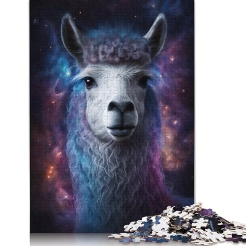 Puzzle für Erwachsene,Galaxie-Tier,Alpaka,1000 Teile,Puzzle für Erwachsene und Kinder,Kartonpuzzle,geeignet für Erwachsene und Kinder ab 12 Jahren,tolles Geschenk für Erwachsene (Größe 38 x 26 cm) von LiJianXXO