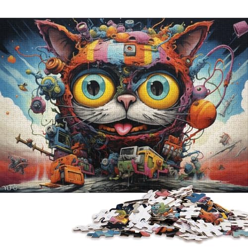 Puzzle für Erwachsene,Roboter-Farbpuzzle,Garfield-Katze,1000-teiliges Puzzle für Erwachsene und Kinder,Papppuzzle für Erwachsene und Kinder,Lernspiel,Herausforderungsspielzeug 38x26cm/1000 Teile von LiJianXXO