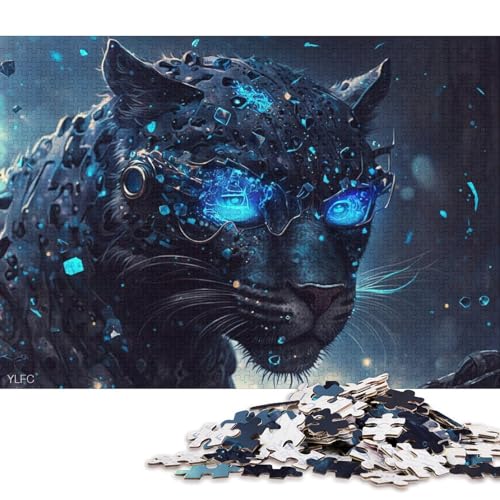 Puzzle für Erwachsene,magischer schwarzer Leopardenkrieger,1000-teiliges Puzzle für Erwachsene und Kinder,Papppuzzle für Erwachsene und Kinder,Lernspiel,Herausforderungsspielzeug 38x26cm/1000 Teile von LiJianXXO