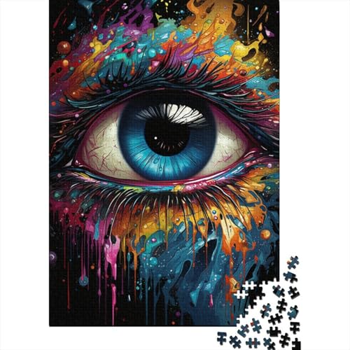 Puzzle für Erwachsene 1000 Die farbenfrohe Psychedelia des kosmischen Auges Puzzle für Erwachsene und Kinder Holzpuzzle Lernspielzeug 50 x 75 cm von LiJianXXO