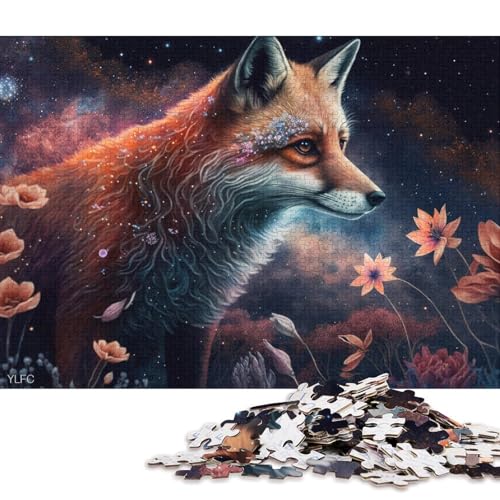 Puzzle für Erwachsene 1000 Stück, Cosmic Fantasy Fox-Puzzle für Erwachsene, Kartonpuzzle, Lernspiel für Erwachsene und Kinder (Größe 38 * 26 cm) von LiJianXXO