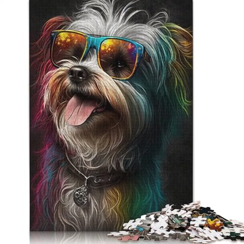 Puzzle für Erwachsene 1000 Teile, Kunst, Bunte Hunde, Puzzle für Kinder, Holzpuzzle, Spielzeug, Denkspiel, Größe: 75 x 50 cm von LiJianXXO