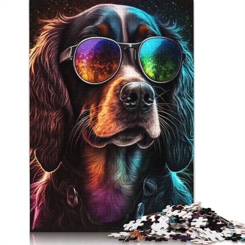 Puzzle für Erwachsene 1000 Teile, Kunst, Bunte Hunde, Puzzle für Kinder, Kartonpuzzle, Spielzeug, Denkspiel, Größe: 38 x 26 cm von LiJianXXO