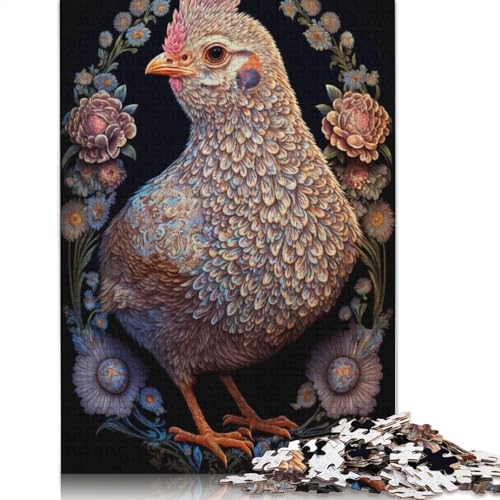 Puzzle für Erwachsene 1000 Teile, buntes Hahn-Puzzle aus Metall für Erwachsene, Familienpuzzlespiel aus Karton, Größe: 38 x 26 cm von LiJianXXO