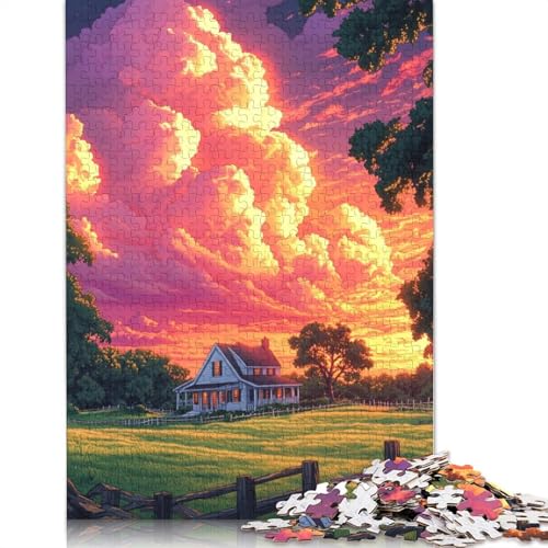 Puzzle für Erwachsene 1000 Teile Bunte Wolken Puzzle für Kinder Holzpuzzle Spielzeug Denkspiel Größe: 75x50cm von LiJianXXO