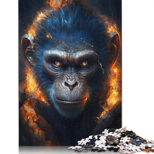 Puzzle für Erwachsene 1000 Teile Feuertier AFFE Puzzle für Kinder Holzpuzzle Spielzeug Denkspiel Größe: 75x50cm von LiJianXXO