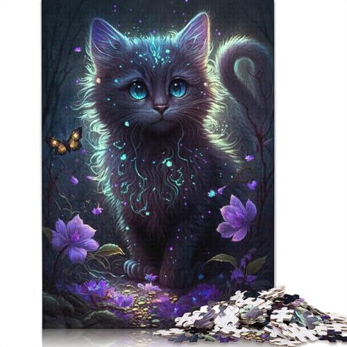 Puzzle für Erwachsene 1000 Teile Kätzchen-Blumen-Galaxie-Puzzle für Kinder Holzpuzzle Heimkunstdekor Größe: 75 x 50 cm von LiJianXXO