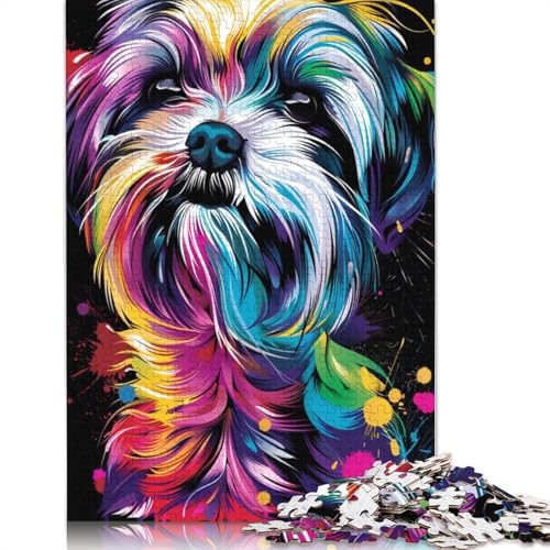 Puzzle für Erwachsene 1000 Teile Malteser-Hund Kunstpuzzle für Kinder Kartonpuzzle Spielzeug Denkspiel Größe: 38 x 26 cm von LiJianXXO