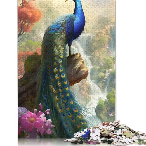 Puzzle für Erwachsene 1000 Teile Pfauen- und Kirschblüten-Puzzle für Erwachsene Kartonpuzzle Familienpuzzlespiel Größe: 38 x 26 cm von LiJianXXO