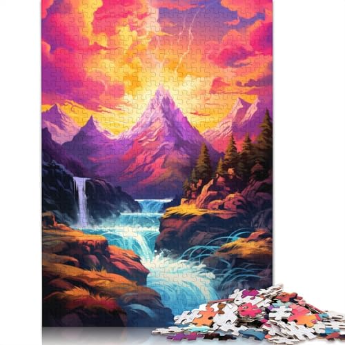 Puzzle für Erwachsene 1000 Teile Schöne Wasserfälle Puzzle für Erwachsene Holzpuzzle Lernspiel Herausforderungsspielzeug 75x50cm von LiJianXXO