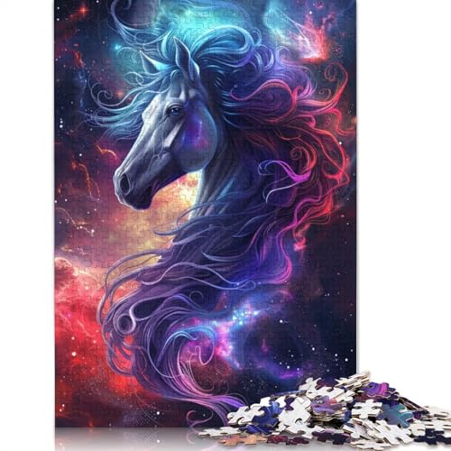 Puzzle für Erwachsene 1000 Teile Traumhaftes lila Pferd Puzzle für Kinder Papppuzzle Spielzeug Denkspiel Größe: 38x26cm von LiJianXXO