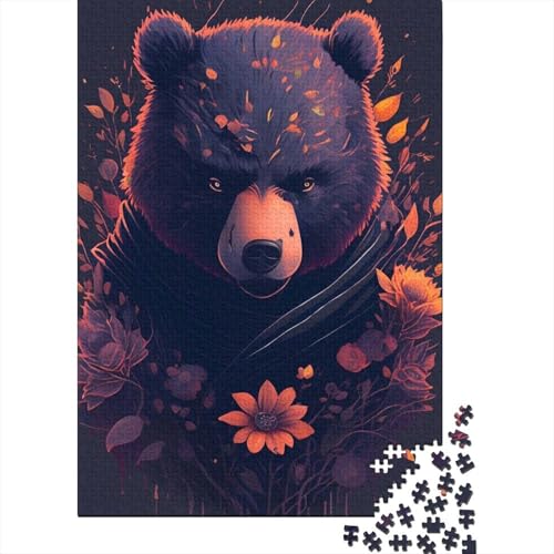 Puzzle für Erwachsene 500 Teile Naturbär Puzzle Holzpuzzle Geeignet für Erwachsene und Kinder über 12 Jahre Familienpuzzle Spielgröße 52x38cm von LiJianXXO