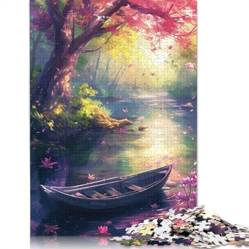 Puzzle für Erwachsene Boot unter dem Kirschbaum, 1000-teiliges Puzzlespiel, Kartonpuzzle für Erwachsene und Kinder ab 12 Jahren, Heimkunstdekor, Größe: 38 x 26 cm von LiJianXXO