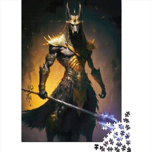 Puzzle für Erwachsene Der Gott Anubis 500-teiliges Puzzle Holzpuzzle Geeignet für Erwachsene und Kinder ab 12 Jahren Denksport-Puzzle Größe 52x38cm von LiJianXXO