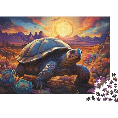 Puzzle für Erwachsene Eine in der Wüste liegende Schildkröte für Erwachsene, 1000-teiliges Puzzle, Holzpuzzle für Teenager und Kinder, anspruchsvolles Spiel, Geschenke, Größe 50 x 75 cm von LiJianXXO