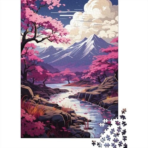 Puzzle für Erwachsene Fuji-Fluss, 500 Teile, Puzzle für Erwachsene, Holzpuzzle für Erwachsene und Kinder ab 12 Jahren, anspruchsvolles Spiel, Größe 52 x 38 cm von LiJianXXO