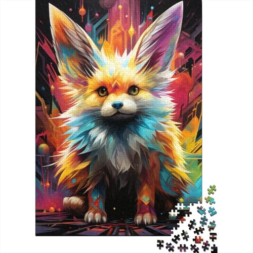 Puzzle für Erwachsene Psychedelic Fox 1000-teiliges Puzzle für Erwachsene und Kinder, Holzpuzzle für Erwachsene und Kinder ab 12 Jahren, Lernspiel, Größe: 75 x 50 cm von LiJianXXO