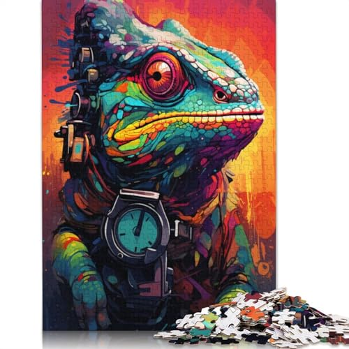 Puzzle für Erwachsene Roboter-Chamäleon-Puzzle 1000 Teile Kartonpuzzle Jugendliche und Kinder Lernspiel 38x26cm von LiJianXXO