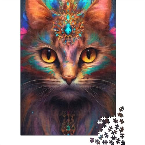 Puzzle für Erwachsene Traumkatze, 500 Teile, Puzzle für Erwachsene, Holzpuzzle für Erwachsene und Kinder ab 12 Jahren, Lernspielzeug, Größe 52 x 38 cm von LiJianXXO