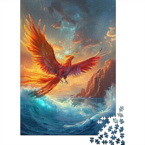 Puzzle für Erwachsene Vogel Phönix, 1000-teiliges Puzzle aus Holz für Erwachsene und Jugendliche ab 12 Jahren, anspruchsvolles Spiel, Größe: 75 x 50 cm von LiJianXXO