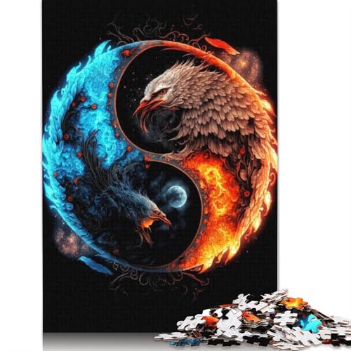 Puzzle für Erwachsene Yin und Yang, 1000 Teile, Kartonpuzzle für Erwachsene und Kinder ab 12 Jahren, Entspannungspuzzlespiele, Größe: 38 x 26 cm von LiJianXXO