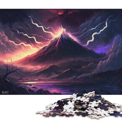 Puzzle für Erwachsene mit 1000 Teilen, Berg Fuji, Japan, Puzzle für Erwachsene, Papppuzzle für Familienspaß und Spieleabend 38x26cm/1000 Teile von LiJianXXO