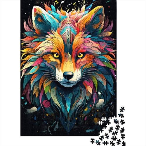 Puzzle für Erwachsene mit 1000 Teilen, Farbmalerei, Fuchs-Puzzle, schwieriges Puzzle, Lernspiele, Heimdekoration (Größe 75 x 50 cm) von LiJianXXO