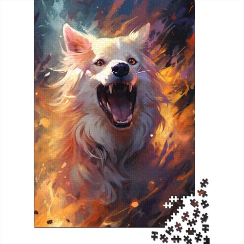 Puzzle für Erwachsene mit 1000 Teilen, farbenfrohe Kunst, psychedelische Hunde-Puzzles, schwieriges Puzzle, Lernspiele, Heimdekoration (Größe 75 x 50 cm) von LiJianXXO