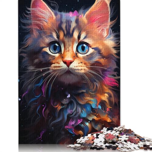 Puzzle für Erwachsene mit süßem Kätzchen, 1000 Teile, Kartonpuzzle für Erwachsene und Kinder ab 12 Jahren, tolles Geschenk für Erwachsene, Größe: 38 x 26 cm von LiJianXXO