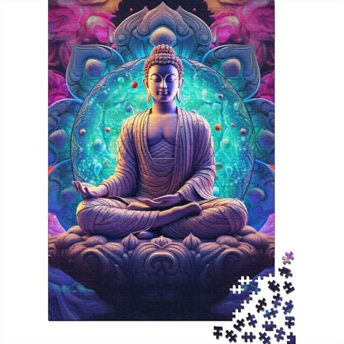 Puzzle für Erwachsene und Jugendliche, Psychedelischer Buddha, 1000-teiliges Puzzle, Holzpuzzle für Erwachsene, lustige Puzzlespiele für die ganze Familie, Größe: 75 x 50 cm von LiJianXXO