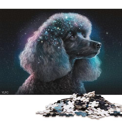 Puzzle für Erwachsene und Kinder, Cosmic Poodle, 1000-teiliges Puzzle aus Karton für Erwachsene und Kinder ab 12 Jahren, entspannend, intellektuell, pädagogisch wertvoll 38x26cm/1000 Teile von LiJianXXO